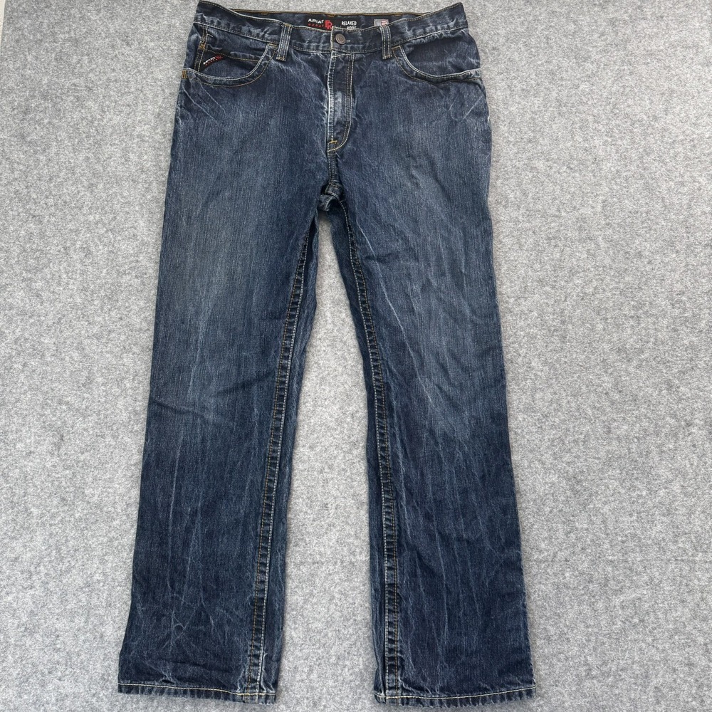Ariat Jeans Mens 36x34 Blue FR M4 Relaxed Bootcut Flame Resistant Work Denim